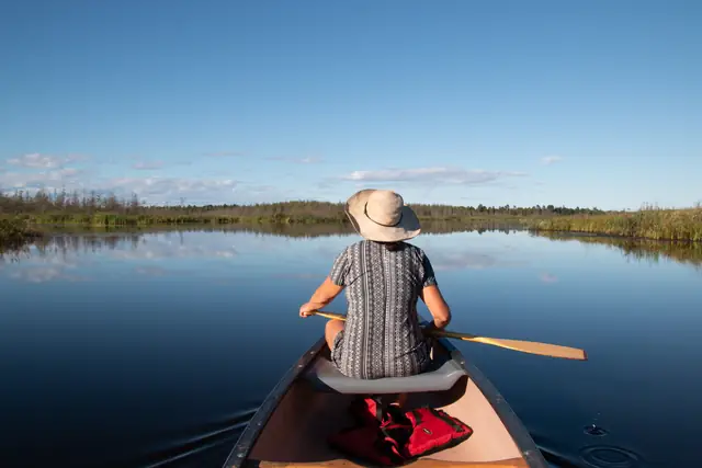 Canoeing on Bibbons Lake in Port Wing