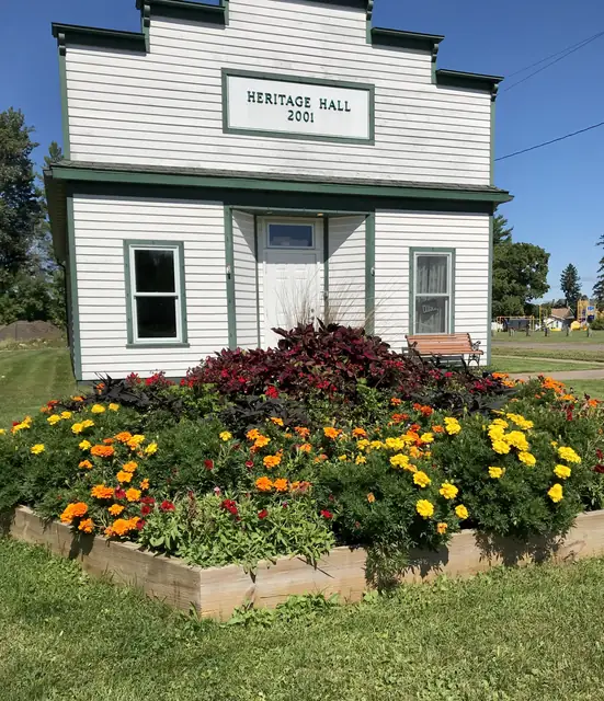 Port Wing town flower beds filled with Silver Sage plants